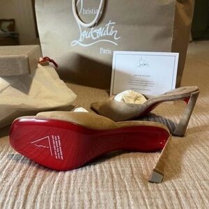 Christian Louboutin Beige Heels with Red Soles